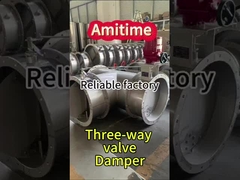 Электрический трехсторонний клапан управления Фланц из нержавеющей стали Вентилируемый клапан бабочки