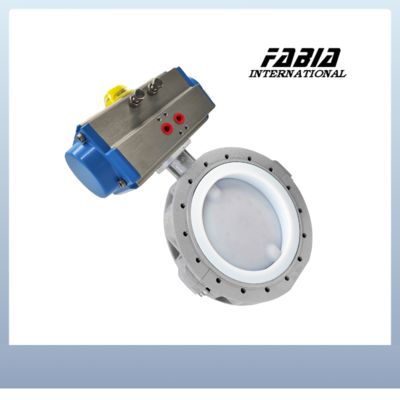 High-quality valve products Pneumatic Fluorine Lined Clamp Butterfly Valve Clamp End