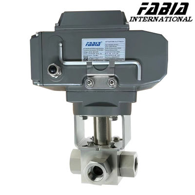 3/4" 1 4" 1 2" Three Way High Pressure Ball Valve With Internal Teeth Electric