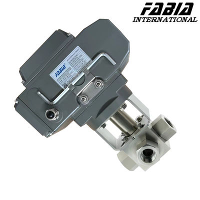 3/4" 1 4" 1 2" Three Way High Pressure Ball Valve With Internal Teeth Electric