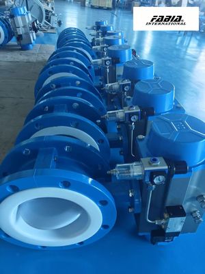 Pneumatic Fluorine Lined Flange Butterfly Valve Economical and efficient